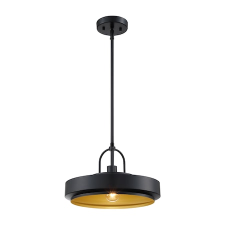 Designers Fountain Odea 60 Watt 1 Light Matte Black Pendant with Metal Shade D295M-14P-MB